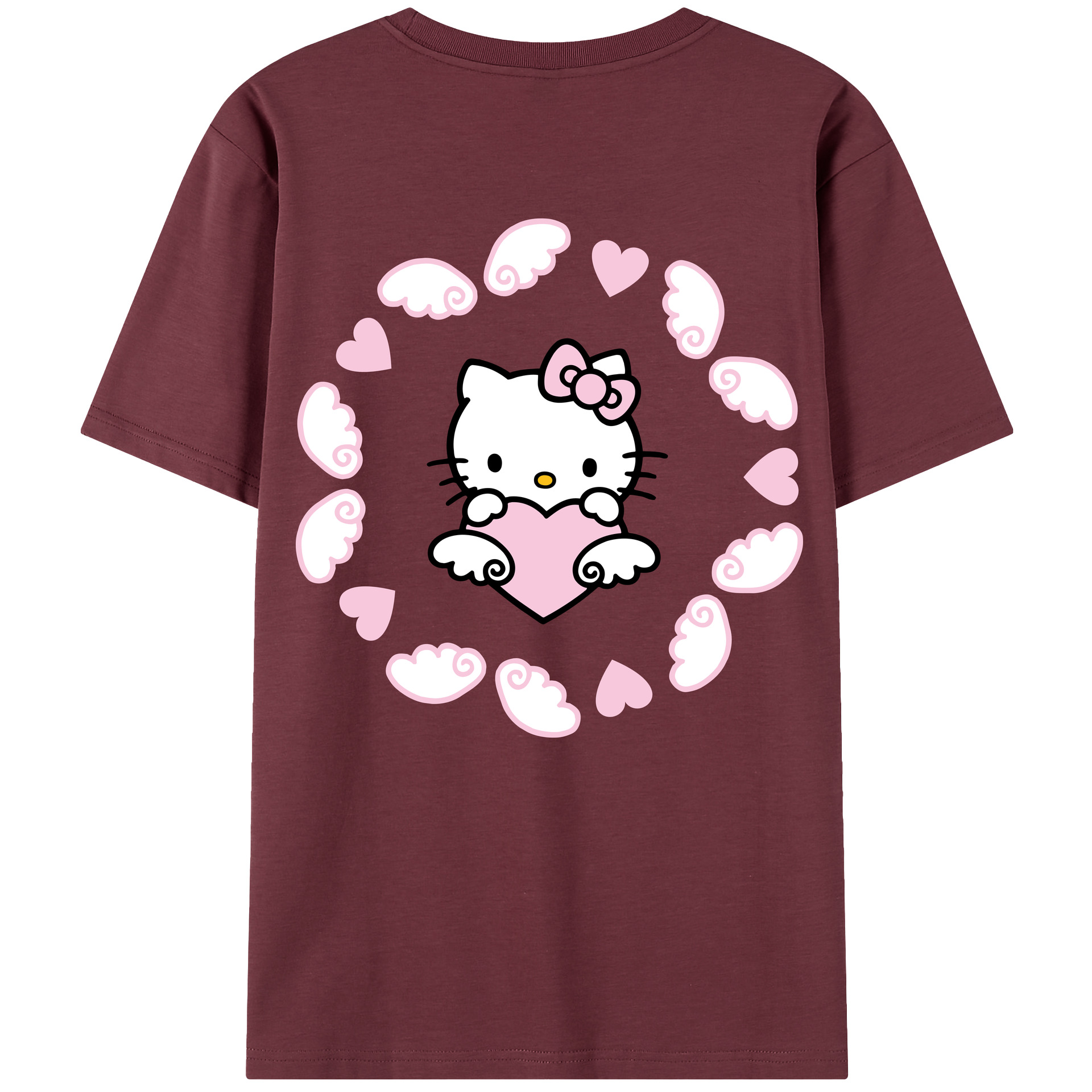 （画像用） Hello Kitty ハローキティ 綿100％半袖Tシャツ（背面プリント）